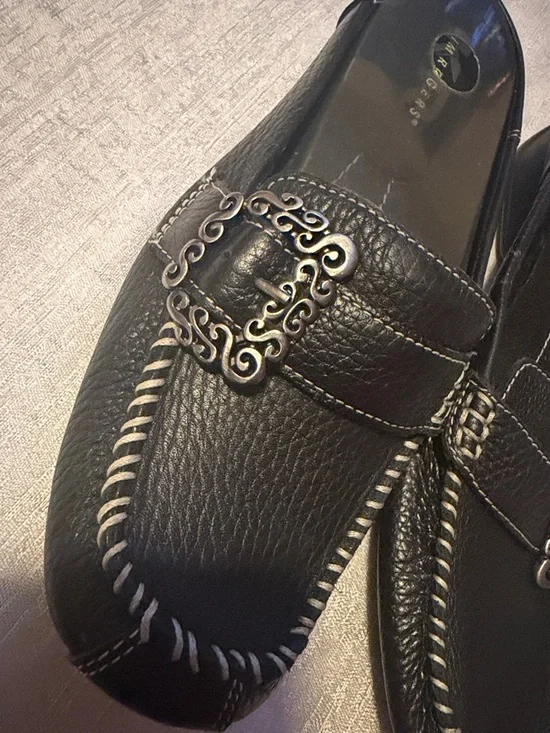 Kim Rogers ‘Charlotte’ Women’s Black Leather Slip-On Stylish Loafers Size 7.5 - Picture 6 of 10